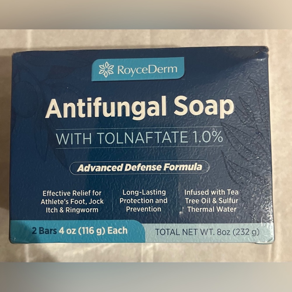 RoyceDerm antifungal soap with Tolnaftate 1.0%  2 Bars NWT - Picture 2 of 10